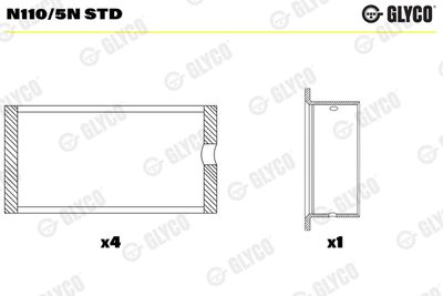 Camshaft Bearing GLYCO N110/5N STD