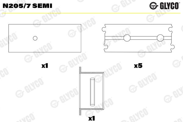 GLYCO N205/7 SEMI Camshaft Bearing