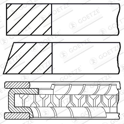 Piston Ring Kit GOETZE ENGINE 08-102700-00