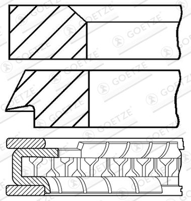 Piston Ring Kit GOETZE ENGINE 08-104200-00