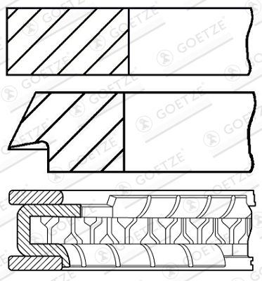 Piston Ring Kit GOETZE ENGINE 08-105200-00