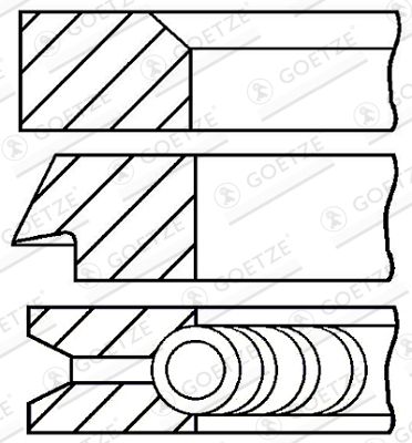 Piston Ring Kit GOETZE ENGINE 08-106500-00