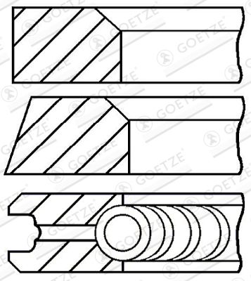 Piston Ring Kit GOETZE ENGINE 08-117907-00