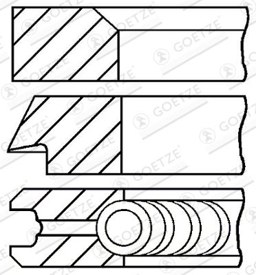 Piston Ring Kit GOETZE ENGINE 08-129500-00