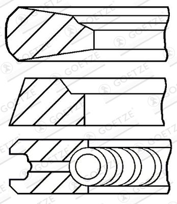 Piston Ring Kit GOETZE ENGINE 08-143600-00