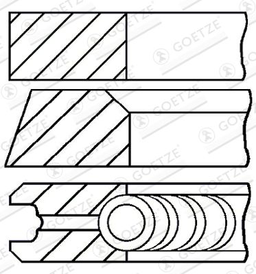 Piston Ring Kit GOETZE ENGINE 08-152700-00