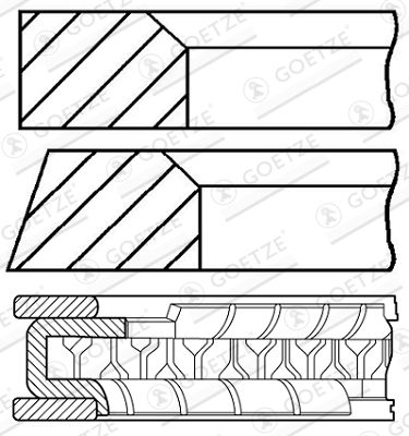 Piston Ring Kit GOETZE ENGINE 08-154200-00