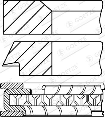 Piston Ring Kit GOETZE ENGINE 08-154600-10