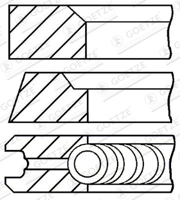 Piston Ring Kit GOETZE ENGINE 08-182700-00