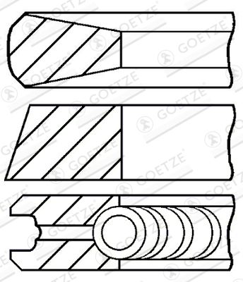 Piston Ring Kit GOETZE ENGINE 08-325507-00