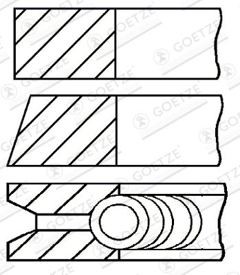 Piston Ring Kit GOETZE ENGINE 08-336407-00