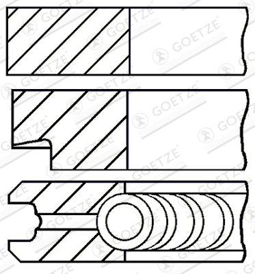 Piston Ring Kit GOETZE ENGINE 08-421800-00