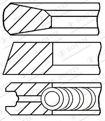 Piston Ring Kit GOETZE ENGINE 08-427407-00