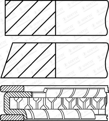 Piston Ring Kit GOETZE ENGINE 08-430600-00