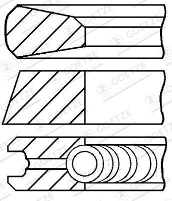 Piston Ring Kit GOETZE ENGINE 08-432500-00