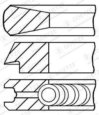 Piston Ring Kit GOETZE ENGINE 08-433600-00