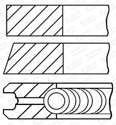 Piston Ring Kit GOETZE ENGINE 08-435706-00