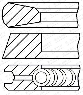 Piston Ring Kit GOETZE ENGINE 08-437500-00