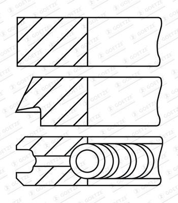 Piston Ring Kit GOETZE ENGINE 08-442900-10