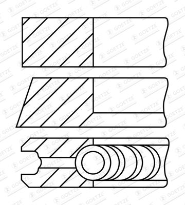 Piston Ring Kit GOETZE ENGINE 08-447507-00