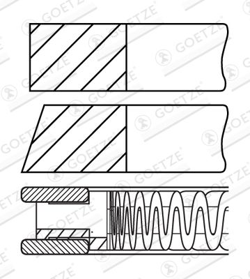 Piston Ring Kit GOETZE ENGINE 08-447800-00