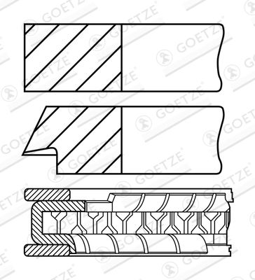 Piston Ring Kit GOETZE ENGINE 08-452800-00