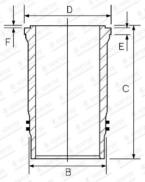 Cylinder Sleeve GOETZE ENGINE 15-451230-00