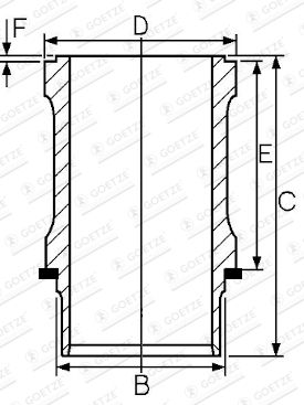 Cylinder Sleeve GOETZE ENGINE 15-570060-00