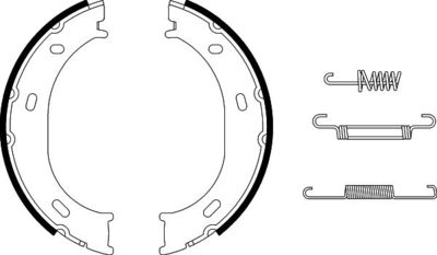 Brake Shoe Set, parking brake HELLA PAGID 8DA 355 050-291