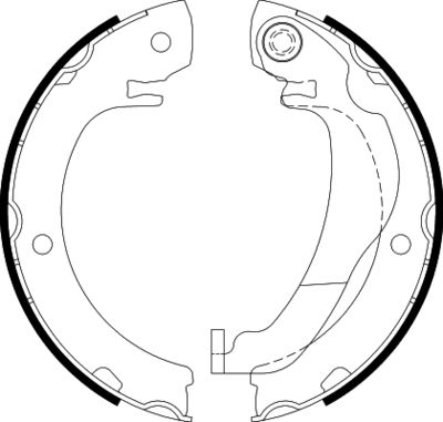 Brake Shoe Set, parking brake HELLA PAGID 8DA 355 051-021