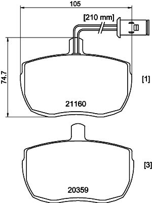 Brake Pad Set, disc brake HELLA PAGID 8DB 355 005-831