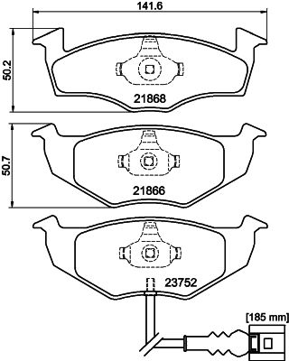 HELLA PAGID 8DB 355 009-801 Brake Pad Set, disc brake