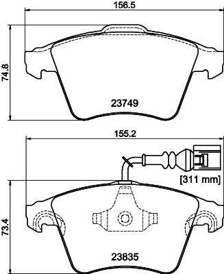 Brake Pad Set, disc brake HELLA PAGID 8DB 355 011-621