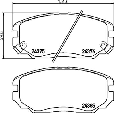 Brake Pad Set, disc brake HELLA PAGID 8DB 355 012-461