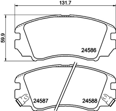 Brake Pad Set, disc brake HELLA PAGID 8DB 355 013-521