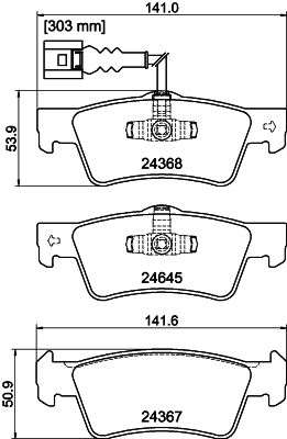 Brake Pad Set, disc brake HELLA PAGID 8DB 355 013-841