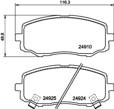 Brake Pad Set, disc brake HELLA PAGID 8DB 355 014-901