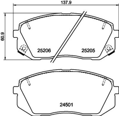 Brake Pad Set, disc brake HELLA PAGID 8DB 355 015-841