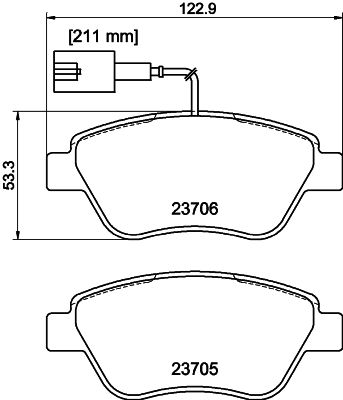 HELLA PAGID 8DB 355 016-071 Brake Pad Set, disc brake