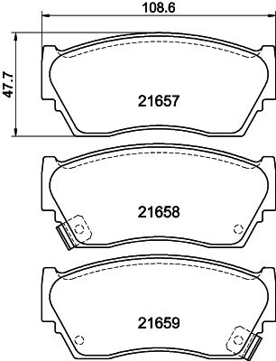 Brake Pad Set, disc brake HELLA PAGID 8DB 355 016-351