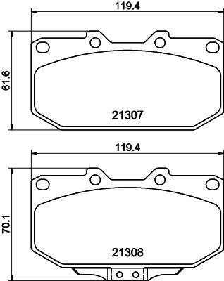 Brake Pad Set, disc brake HELLA PAGID 8DB 355 016-791