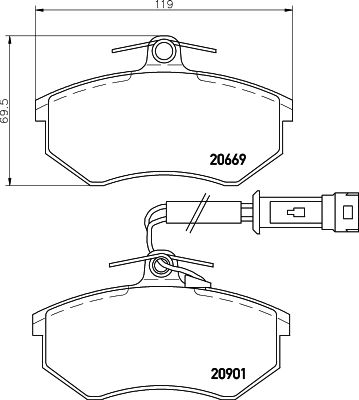 Brake Pad Set, disc brake HELLA PAGID 8DB 355 017-651