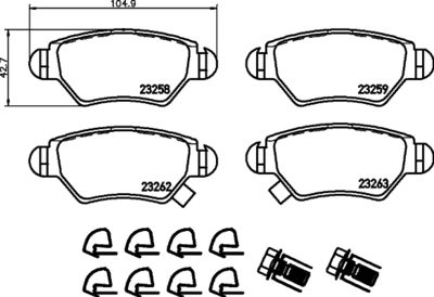 Brake Pad Set, disc brake HELLA PAGID 8DB 355 019-271