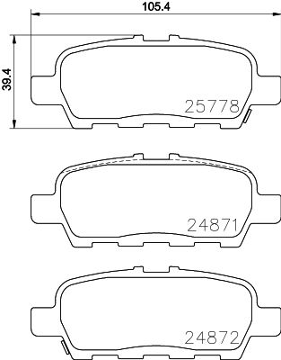 Brake Pad Set, disc brake HELLA PAGID 8DB 355 020-401