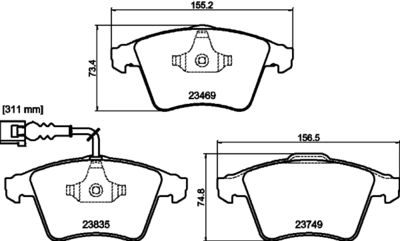 Brake Pad Set, disc brake HELLA PAGID 8DB 355 021-221