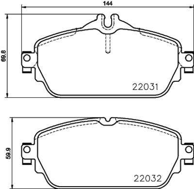 Brake Pad Set, disc brake HELLA PAGID 8DB 355 021-551