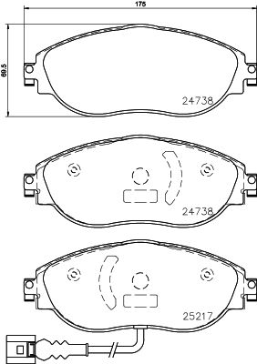 Brake Pad Set, disc brake HELLA PAGID 8DB 355 021-971