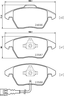 Brake Pad Set, disc brake HELLA PAGID 8DB 355 023-161