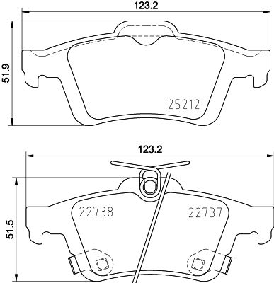 Brake Pad Set, disc brake HELLA PAGID 8DB 355 037-661