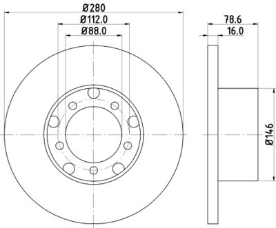 Brake Disc HELLA PAGID 8DD 355 100-201